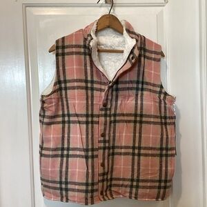 NEW Katydid Pink Plaid Vest